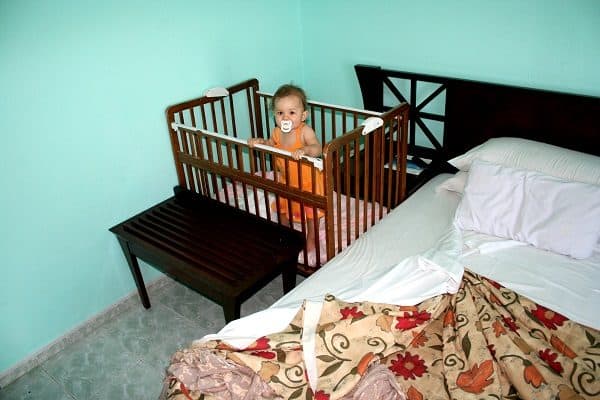 first family vacation, first vacation with baby, cuba with baby, hotel crib
