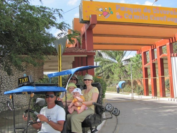 pedicab, cuba, cuba with baby, cuba with toddler, cienfuegos pedicab, traveling in cuba