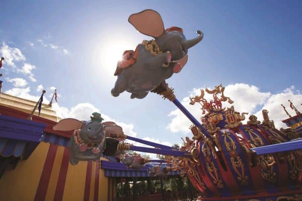 The classic Dumbo ride for babies and toddlers at Walt Disney World