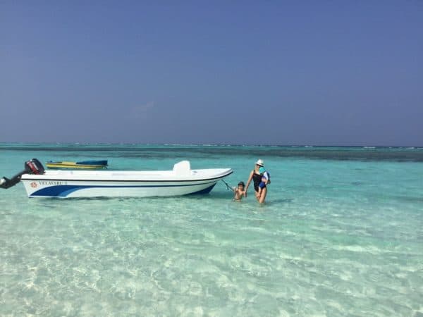 Enjoying the beach on a Maldives family holiday