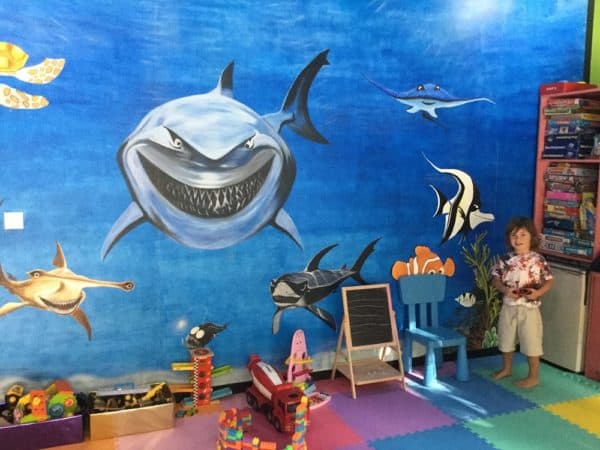 Visiting the kids club during a Maldives family holiday