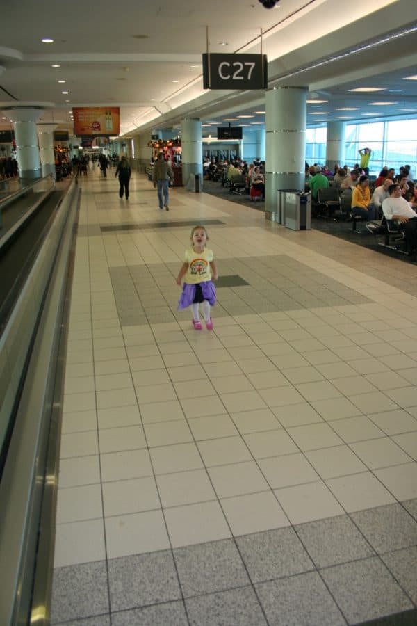 Toddler in the airport