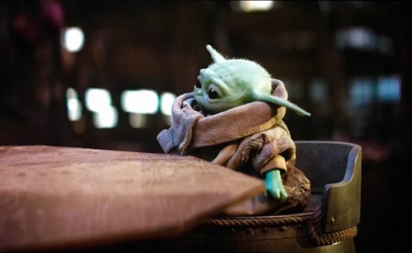 Baby Yoda in a High Chair