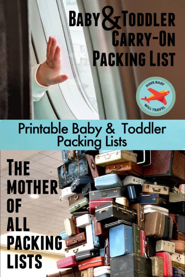 Printable Baby and Toddler Packing Lists for Travel